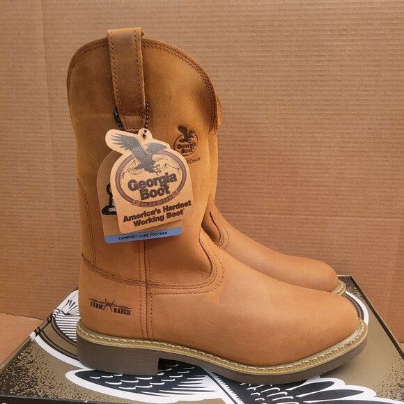 Georgia Boot G5814 11" Wellington Oil & Slip Resistant Boots Size: 9.5 Chestnut - Picture 3 of 10